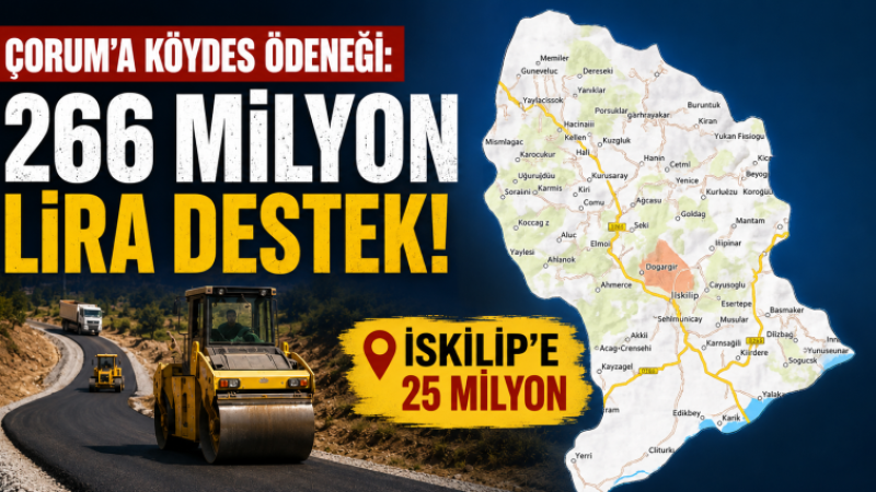 ÇORUM’A KÖYDES’TEN 266 MİLYON LİRA
