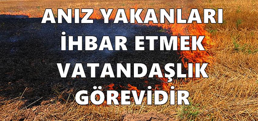 BÖLGEMİZDE ANIZ YAKMA ALIŞKANLIĞI DEVAM EDİYOR