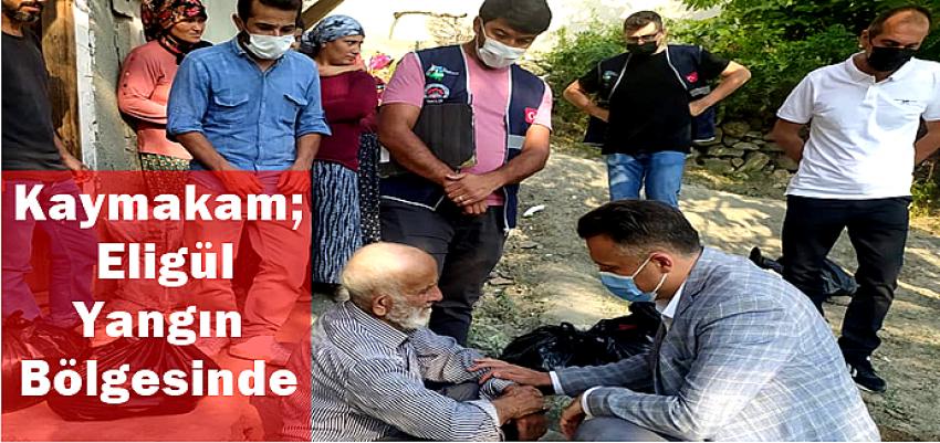 KAYMAKAM ELİGÜL; YANGINZEDE AİLEYİ ZİYARET ETTİ